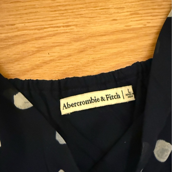 Abercrombie & Fitch Navy Polka Dot Long Sleeve Dress - Picture 6 of 6